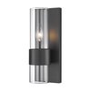 Z-Lite Lawson 1 Light Wall Sconce, Matte Black & Clear 343-1S-MB